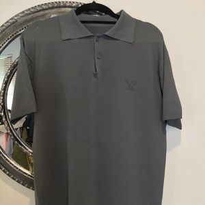 Louis Vuitton Mens Limited Polo Shirt Grey Striped 100% Authentic Size  Medium M